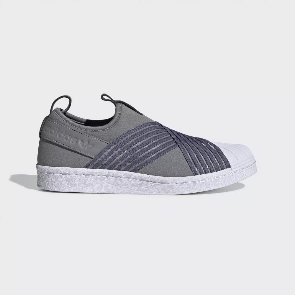 Adidas Superstar Slip-on Tenis Grises Para Mujer (MX-91947)
